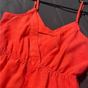 Vibrant orange jumpsuit